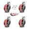 Service Caster 10'' Heavy Duty Red Poly on Cast Iron Caster Set with Swivel Locks , 4PK CRAN-SCC-KP92S1030-PUR-RS-BSL-4 - alternate 3